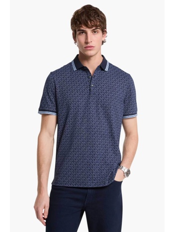 michael kors ανδρική μπλούζα πόλο κοντομάνικη με all-over