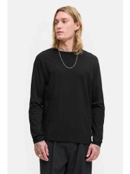 jack & jones ανδρική μακρυμάνικη μπλούζα μονόχρωμη regular fit - 12279538 μαύρο