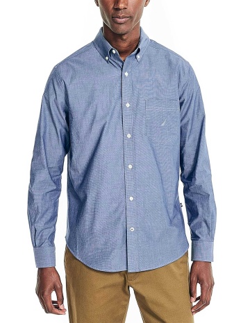 nautica ανδρικό πουκάμισο button down με τσέπη και