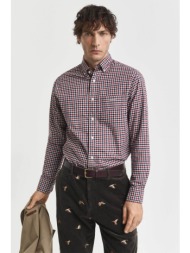 gant ανδρικό πουκάμισο button down με καρό σχέδιο regular fit - 3250233 μπορντό