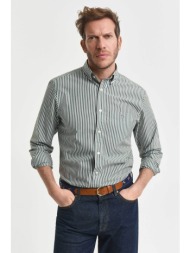 gant ανδρικό πουκάμισο button down classic poplin με ριγέ σχέδιο και τσέπη με κεντημένο λογότυπο reg