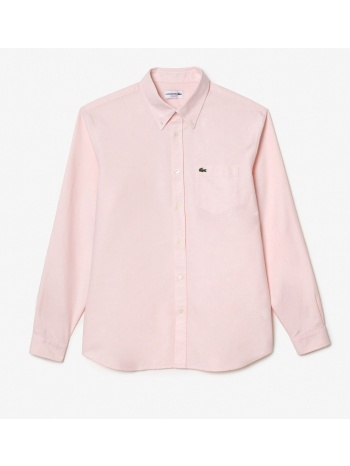 lacoste ανδρικό πουκάμισο oxford button down με τσέπη και