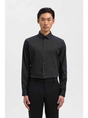 selected ανδρικό πουκάμισο slim fit - 16092939 μαύρο