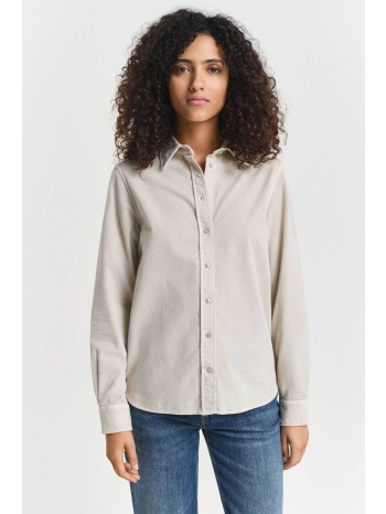gant γυναικείο πουκάμισο μονόχρωμο κοτλέ regular fit  σε προσφορά