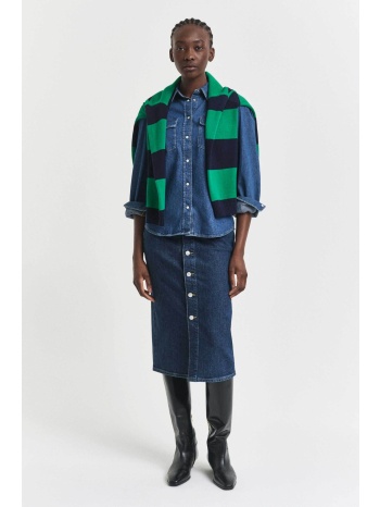 gant γυναικεία midi φούστα denim με κουμπιά - 4400205 denim