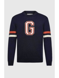 gant ανδρικό πουλόβερ με μπουκλέ monogram relaxed fit - 8030264 μπλε σκούρο
