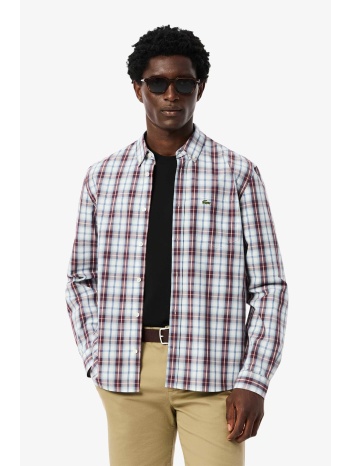 lacoste ανδρικό πουκάμισο button down με καρό σχέδιο σε προσφορά