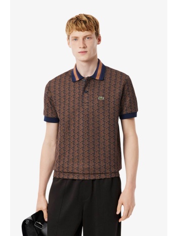 lacoste ανδρική μπλούζα πόλο με all-over monogram classic
