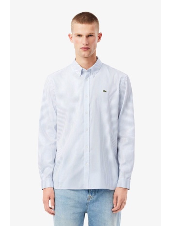 lacoste ανδρικό πουκάμισο με ριγέ σχέδιο και κεντημένο