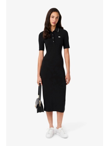 lacoste γυναικείο midi φόρεμα πόλο με διακοσμητικά στρας σε προσφορά