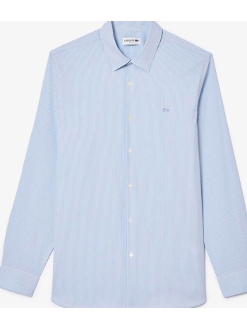 lacoste ανδρικό πουκάμισο με ριγέ σχέδιο και κεντημένο