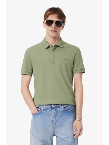 lacoste ανδρική μπλούζα πόλο πικέ με ton-sur-ton κεντημένο
