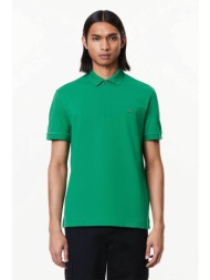 lacoste ανδρική μπλούζα πόλο πικέ με ton-sur-ton κεντημένο λογότυπο regular fit `smart paris stretch