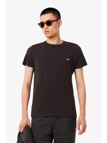 lacoste ανδρικό t-shirt με κεντημένο λογότυπο regular fit 