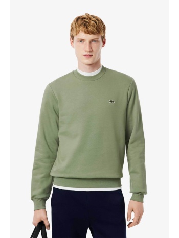 lacoste ανδρική μπλούζα φούτερ μονόχρωμη με κεντημένο