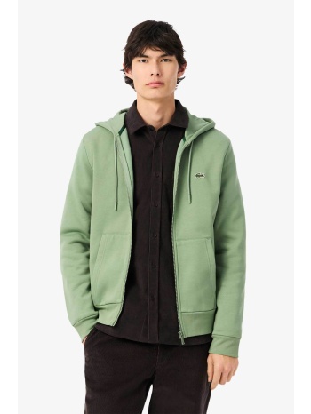 lacoste ανδρική ζακέτα φούτερ με κουκούλα και κεντημένο