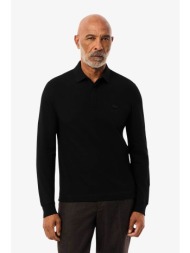 lacoste ανδρική μπλούζα πόλο πικέ με κεντημένο λογότυπο classic fit `smart paris` - ph2481 μαύρο