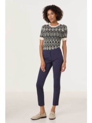gerry weber γυναικείο μονόχρωμο παντελόνι cropped - 925056-66714 μπλε σκούρο