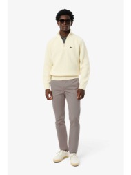 lacoste ανδρικό παντελόνι chino stretch slim fit (34l) - hh3463-00 γκρι ανοιχτό