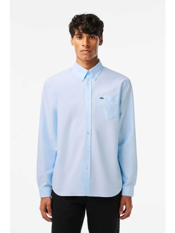lacoste ανδρικό πουκάμισο oxford button down με τσέπη και
