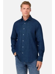 boggi milano ανδρικό denim πουκάμισο regular fit - bo25a063801 denim blue σκούρο