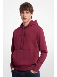 michael kors ανδρική μπλούζα φούτερ με κουκούλα και ανάγλυφο λογότυπο - cr552g25mf μπορντό