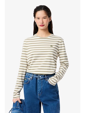 lacoste γυναικεία μπλούζα ριγέ με μακρύ μανίκι regular fit