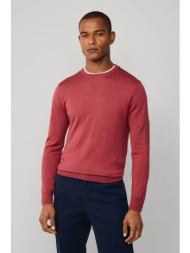 hackett ανδρικό πουλόβερ από μαλλί και μετάξι regular fit - hm7000006 κόκκινο indian