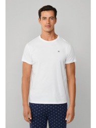 hackett ανδρικό t-shirt με κεντημένο λογότυπο classic fit - hmu20013 λευκό