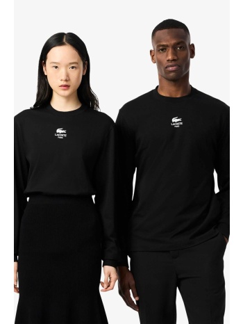 lacoste unisex μπλούζα μακρυμάνικη με λογότυπο classic fit σε προσφορά