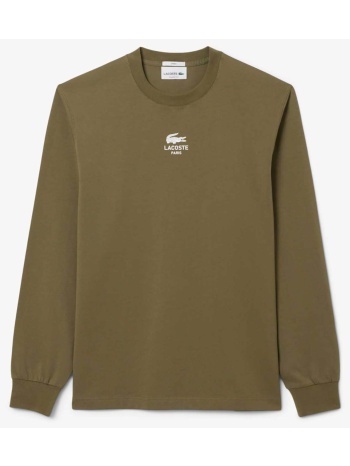 lacoste unisex μπλούζα μακρυμάνικη με λογότυπο classic fit σε προσφορά