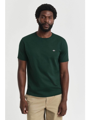 gant ανδρικό t-shirt μονόχρωμο με κεντημένο λογότυπο σε προσφορά