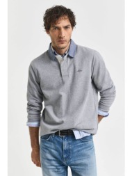gant ανδρική μπλούζα πόλο με contrast γιακά και κεντημένο λογότυπο regular fit - 2004082 γκρι