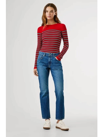 pepe jeans γυναικείο τζιν παντελόνι mid-rise straight fit σε προσφορά