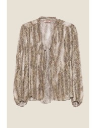 twinset γυναικείο πουκάμισο animal print - 252tt2351 μπεζ