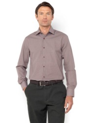 the bostonians ανδρικό πουκάμισο με μικροσχέδιο slim fit `charles poplin` - acp2444 μπορντό