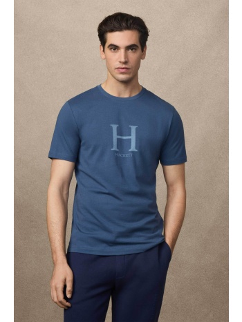 hackett ανδρικό t-shirt με monogram print classic fit  σε προσφορά
