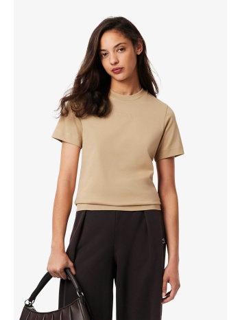 lacoste γυναικείο t-shirt με ανάγλυφο λογότυπο regular fit σε προσφορά