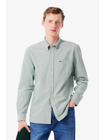 lacoste ανδρικό πουκάμισο oxford button down με τσέπη και