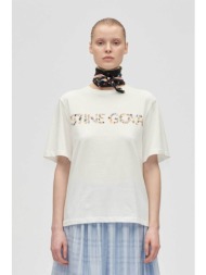 stine goya γυναικείο t-shirt με floral print - sg-aw25-t009-2243 λευκό