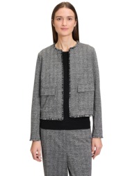 betty & co γυναικείο σακάκι με σχέδιο ψαροκόκαλο - 4438/3055 γκρι