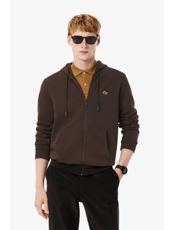 lacoste ανδρική ζακέτα φούτερ με κουκούλα και κεντημένο