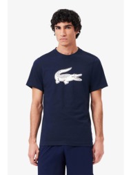 lacoste ανδρικό t-shirt με xxl logo print regular fit - th2042 μπλε σκούρο