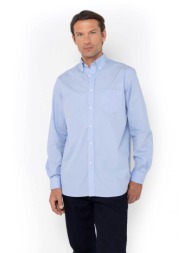 the bostonians ανδρικό πουκάμισο button down με τσέπη και κεντημένο λογότυπο regular fit `fil a fil`
