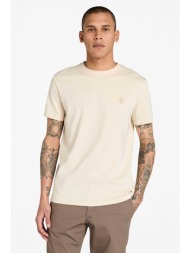 timberland ανδρικό t-shirt μονόχρωμο με κεντημένο λογότυπο slim fit `dunstan river` - tb0a2bprefl1 μ