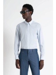 antony morato ανδρικό πουκάμισο μονόχρωμο “νapoli” slim fit - sl00628fa400078 γαλάζιο