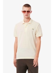 lacoste ανδρική μπλούζα πόλο πικέ κοντομάνικη με κεντημένο λογότυπο classic fit - ph5465-00 εκρού