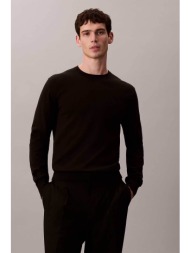 calvin klein ανδρικό πουλόβερ μονόχρωμο regular fit - lv040bm343 μαύρο