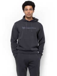 the bostonians ανδρική μπλούζα φούτερ με κουκούλα και logo print regular fit - ro1011 ανθρακί