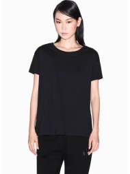 armani exchange γυναικείο t-shirt με ανάγλυφο λογότυπο - xw001356af10356 μαύρο